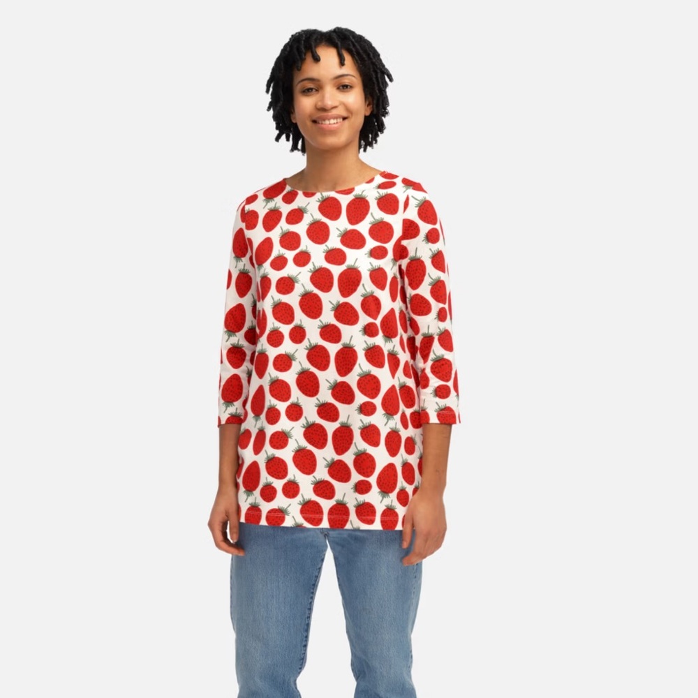Marimekko Harppi Mansikka jersey tunic top size S